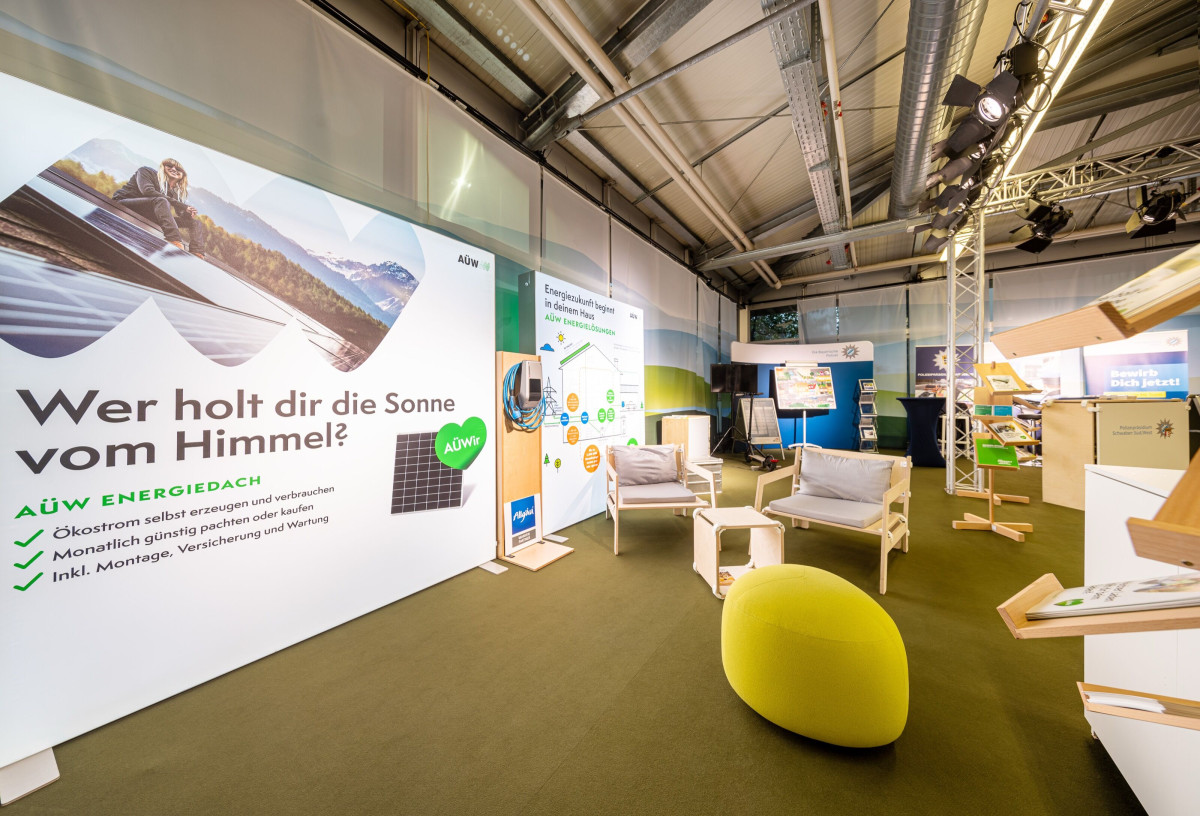 Lounge area with seat cushions invites visitors to stay and listen.