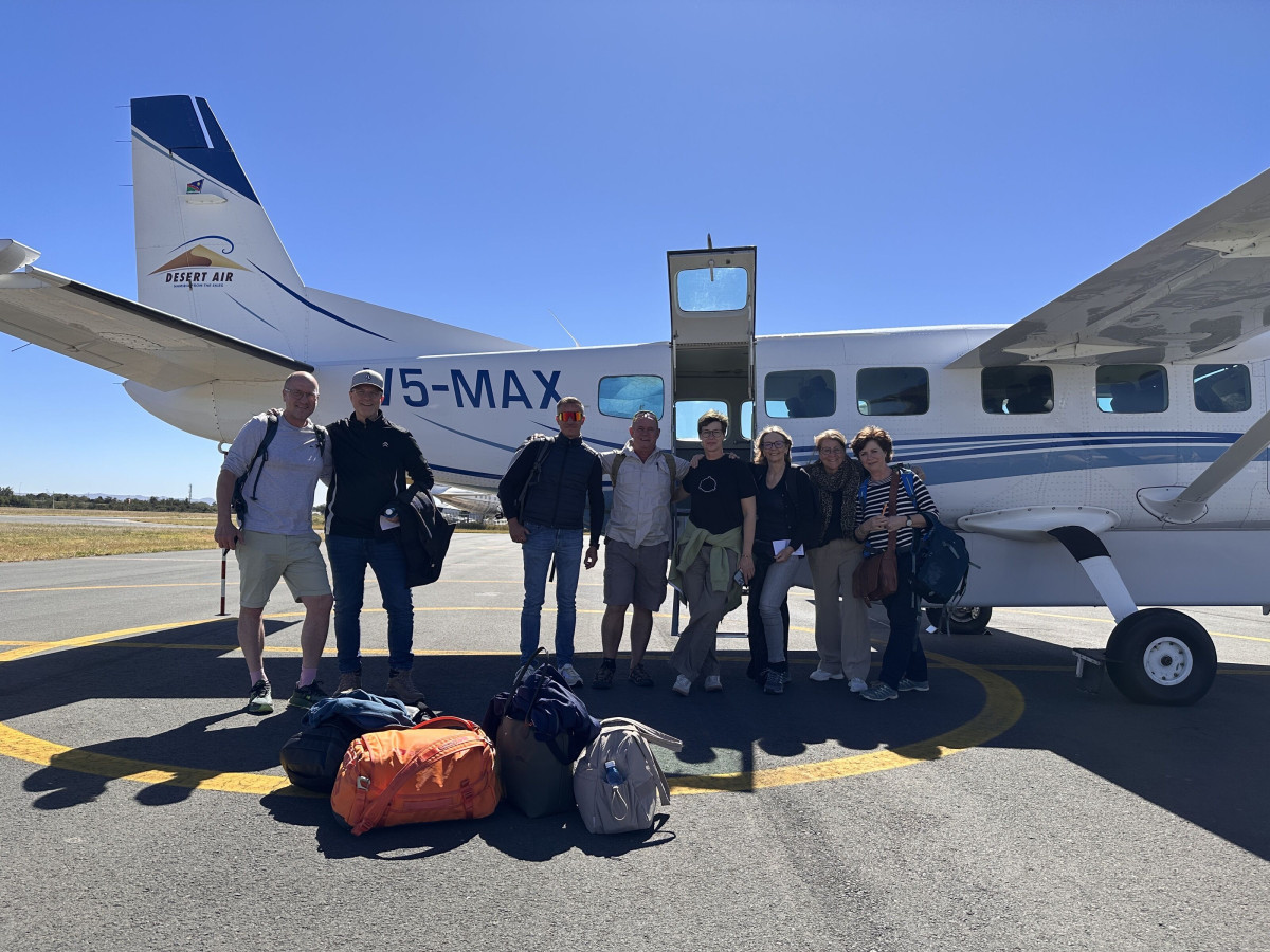Participants arriving in Namibia for the Camlog incentive trip