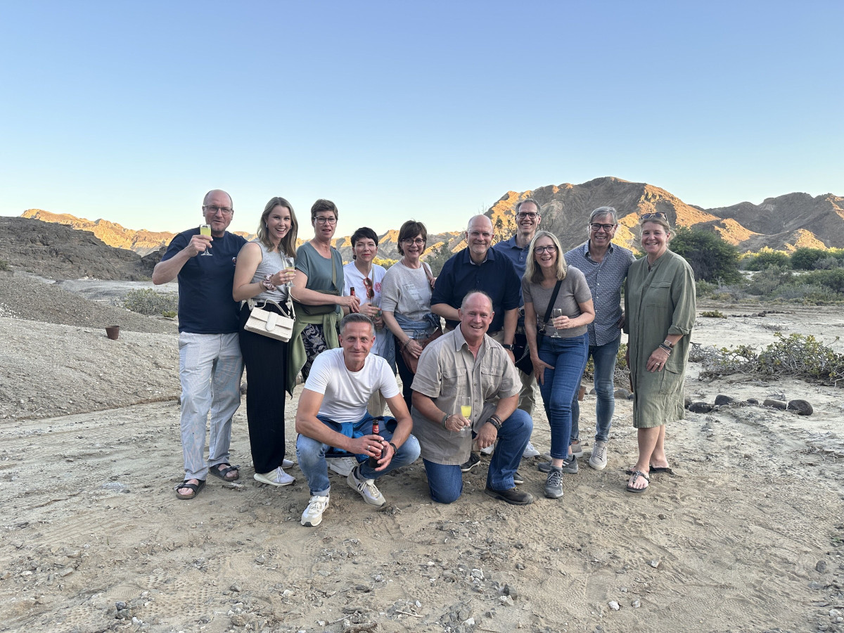 Group photo of participants during the Camlog incentive trip in Namibia